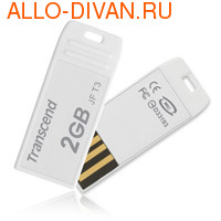 Transcend JetFlash T3 USB 2.0 Flash Drive 2Gb white