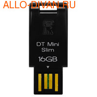 Kingston Flash Drive 16 Gb, Data Traveler Mini Slim, Black