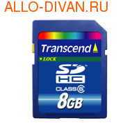Transcend SDHC Card 8GB, Class 6 +