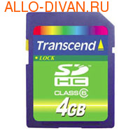 Transcend SDHC Card 4Gb, Class 6