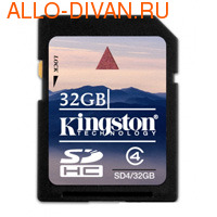 Kingston SDHC Card 32Gb, Class 4