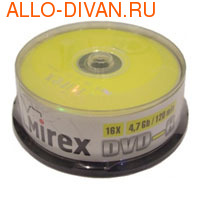 Mirex DVD-R, 4.7Gb, 16x, 25 Cake Box