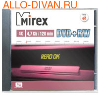 Mirex DVD+RW, 4.7Gb, 4x, 10 slim case