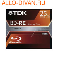 TDK BD-RW Blu-Ray, 25Gb, 2x, 1 , jewel (BD-RE25JC2XE)
