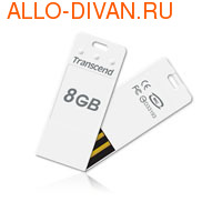 Transcend JetFlash T3 USB 2.0 Flash Drive 8Gb white