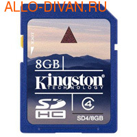 Kingston SDHC Card 8Gb, Class 4